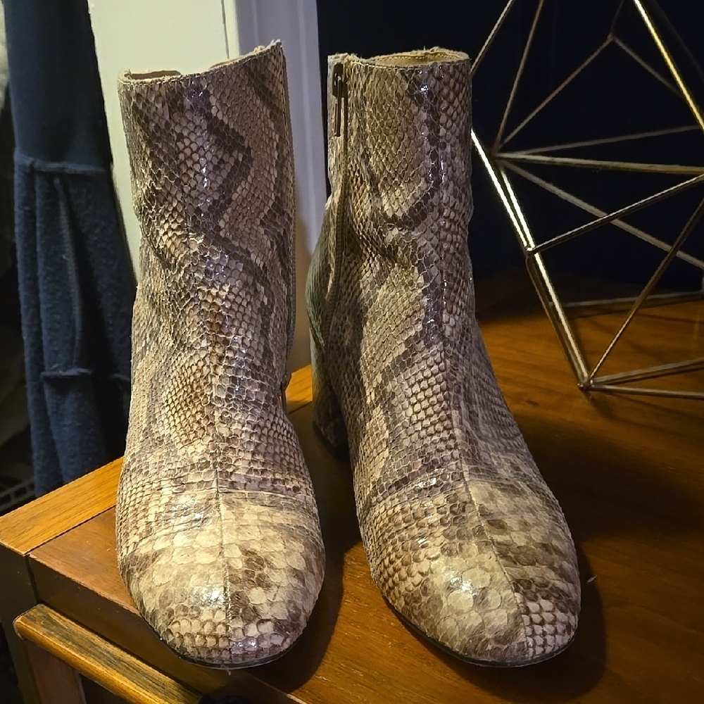 Snakeskin Ankle Boots